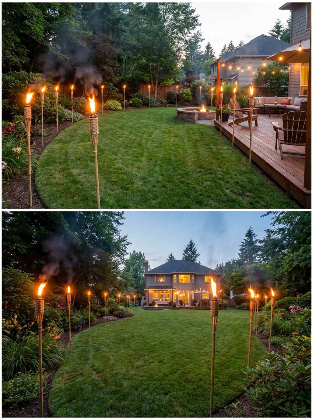 tiki torch perimeter lighting