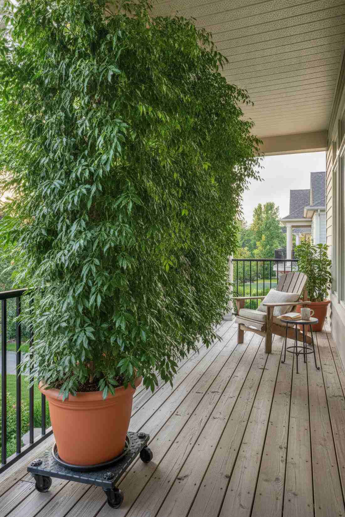 umbrella tree fast growing screen