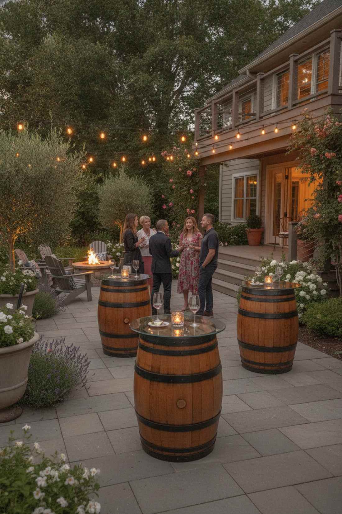wine barrel high top tables