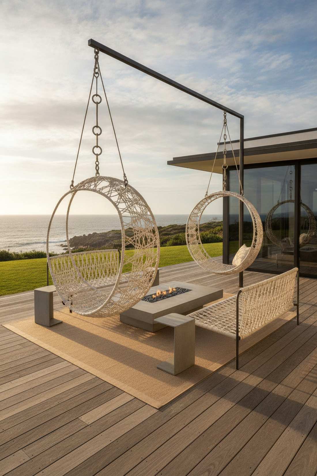 woven rope suspended seating