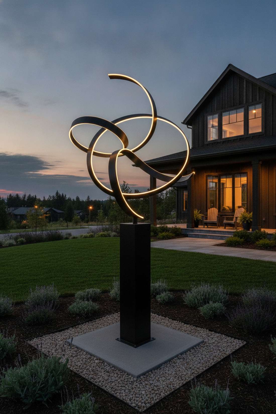 abstract ribbon sculptures