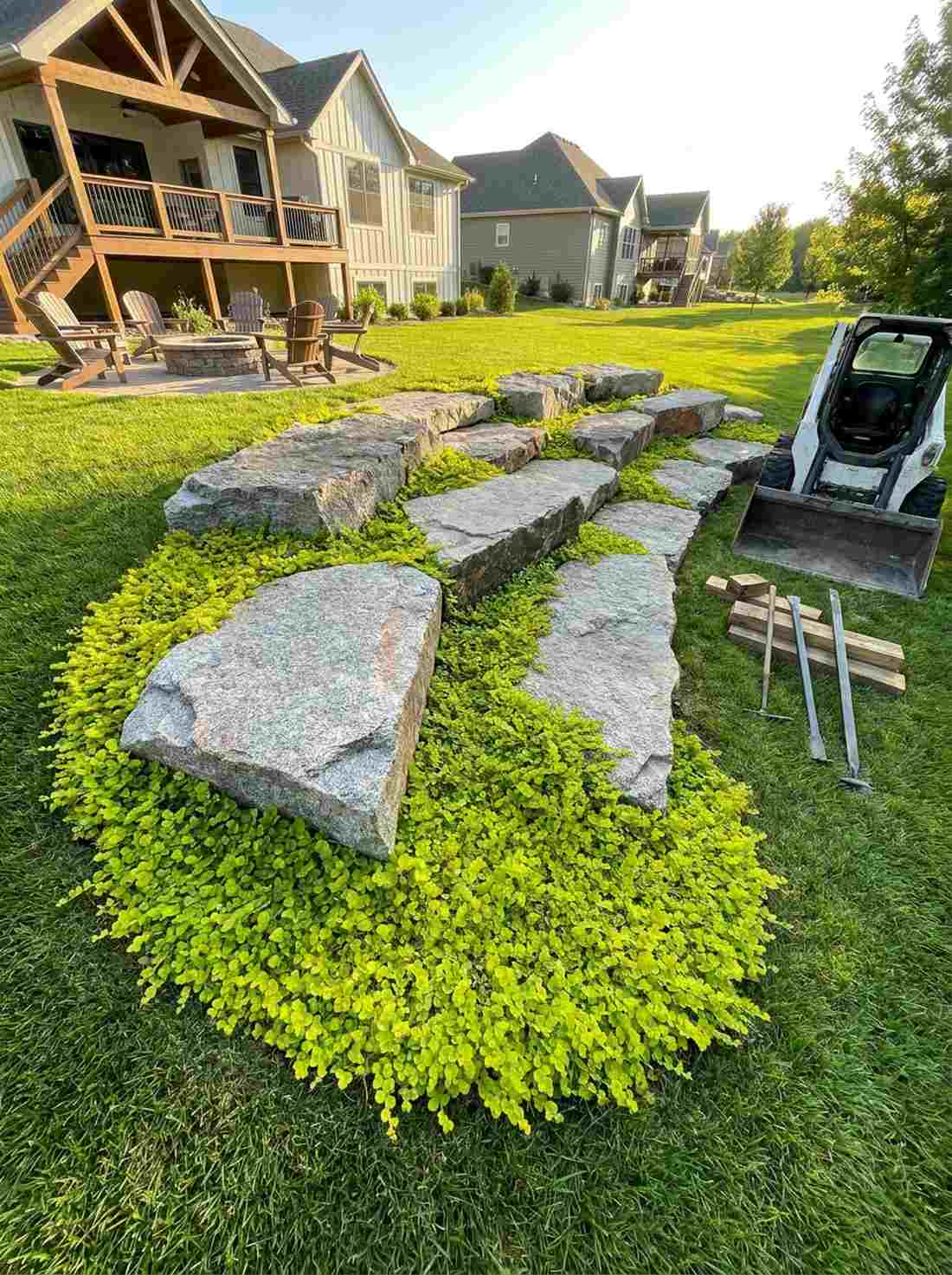 boulders with ground cover fill
