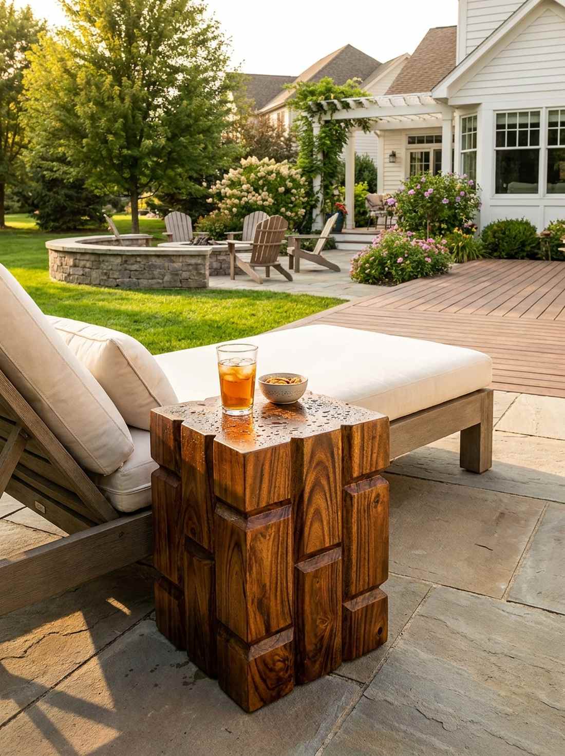 carved wooden stools side tables