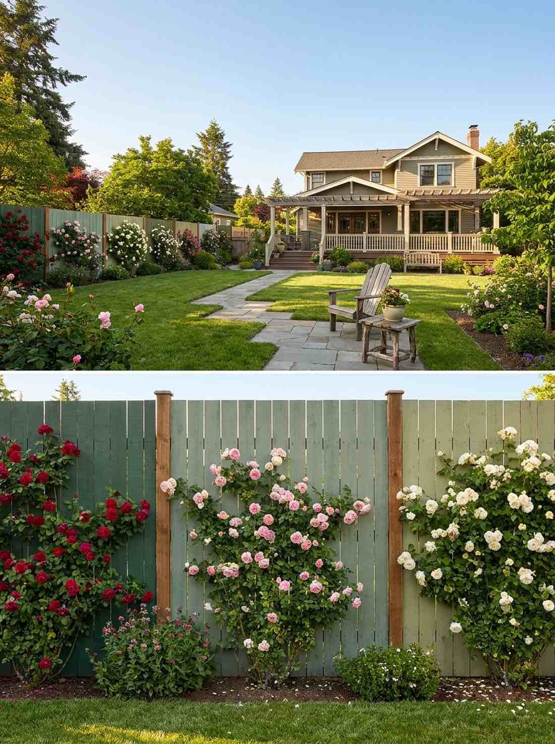 climbing rose color blocks