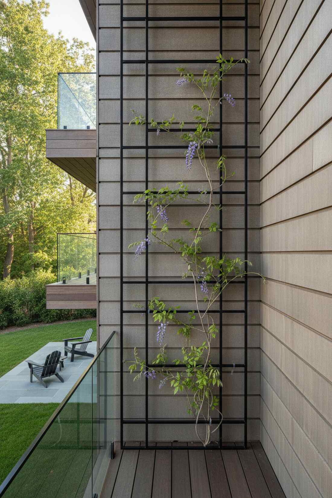 climbing vine on minimal trellis