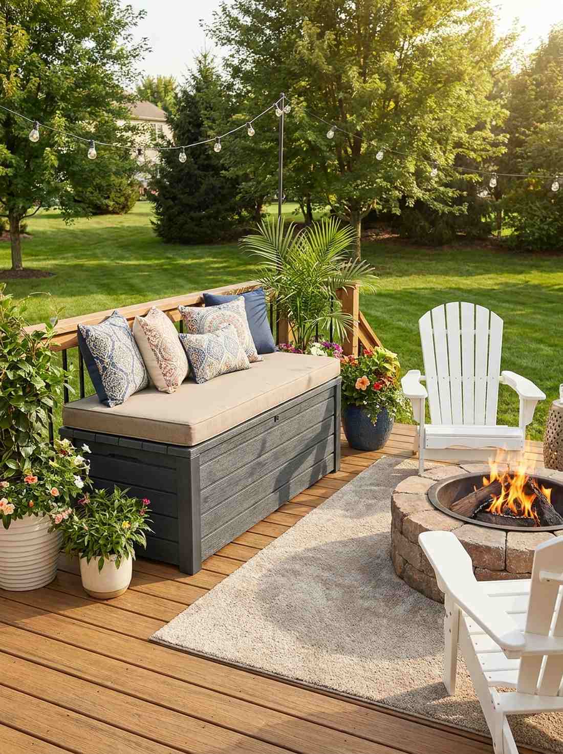 deck box with cushion top