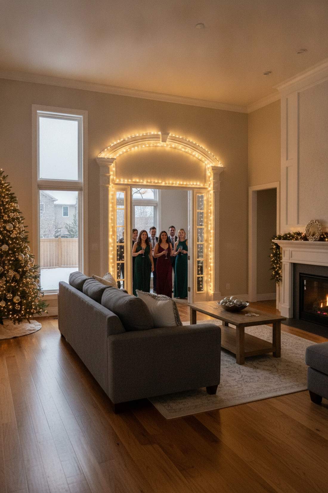 doorway arch framing lights
