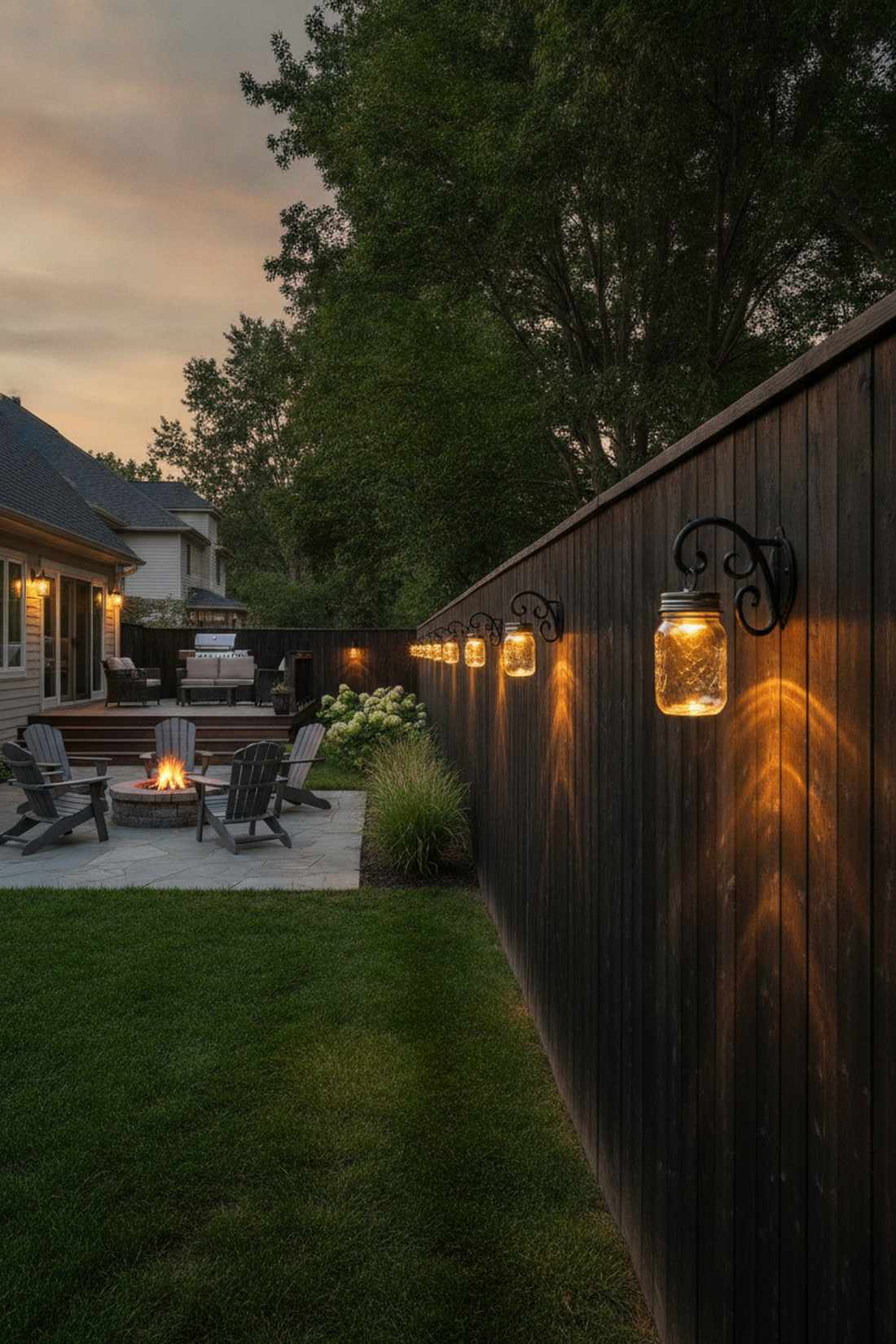 fence mounted bracket lights