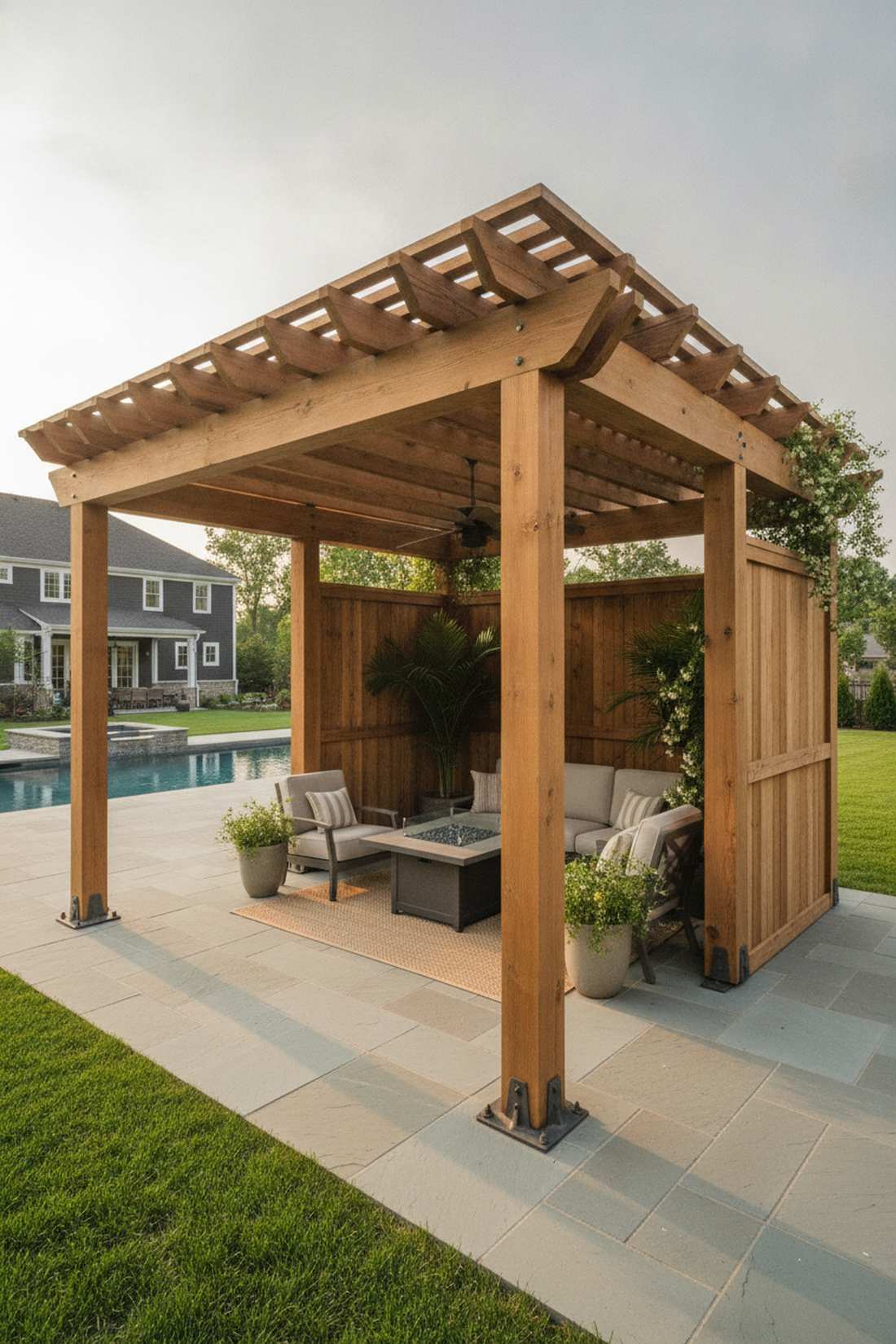 freestanding pergola screen