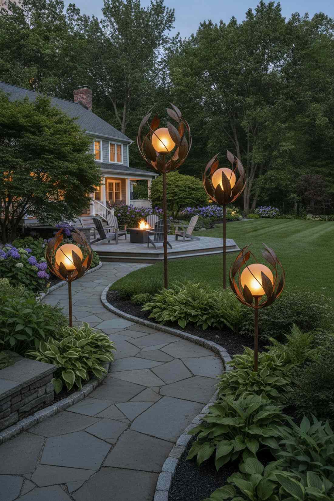 garden sculpture integrated orbs