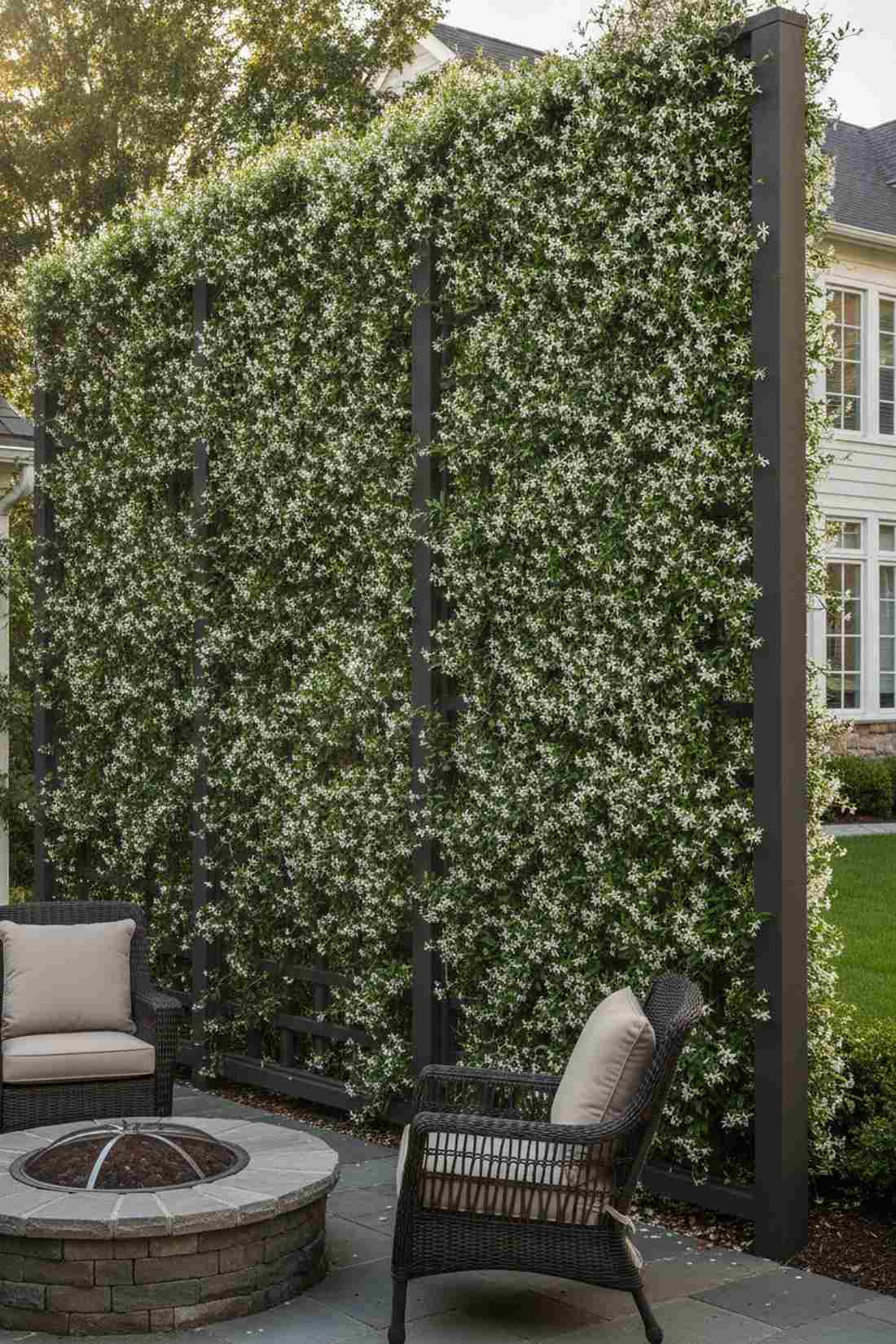 lattice with climbing jasmine