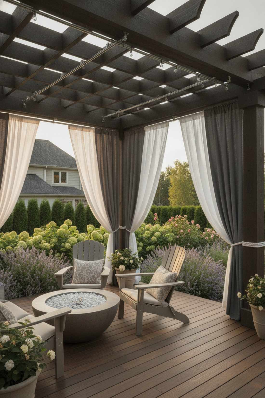 layered curtain panels for graduated privacy
