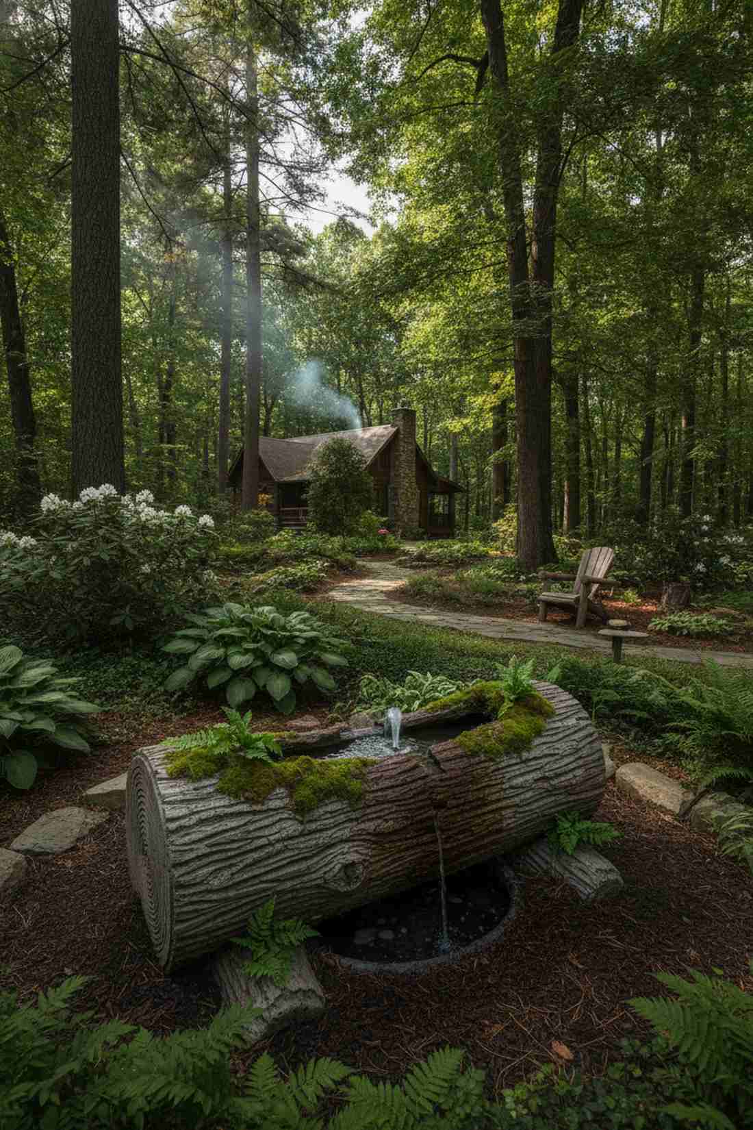 log fountain feature