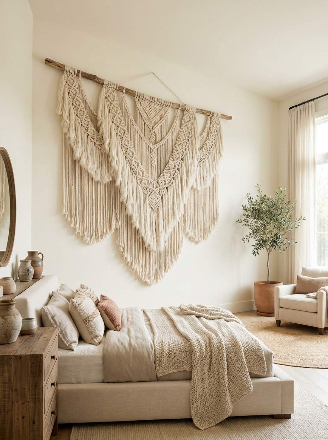 macrame wall hanging as focal point