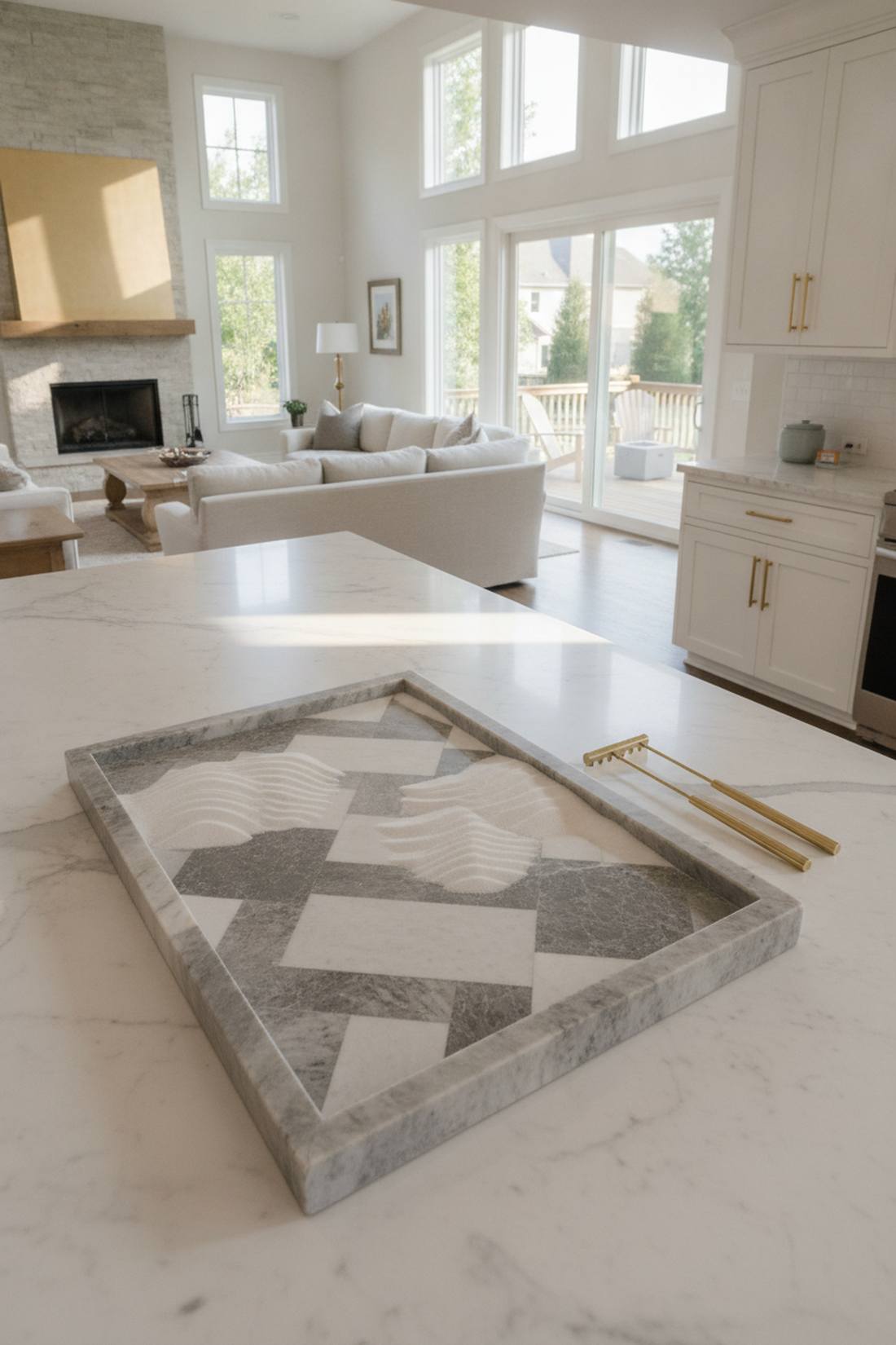 marble inlay mosaic tray