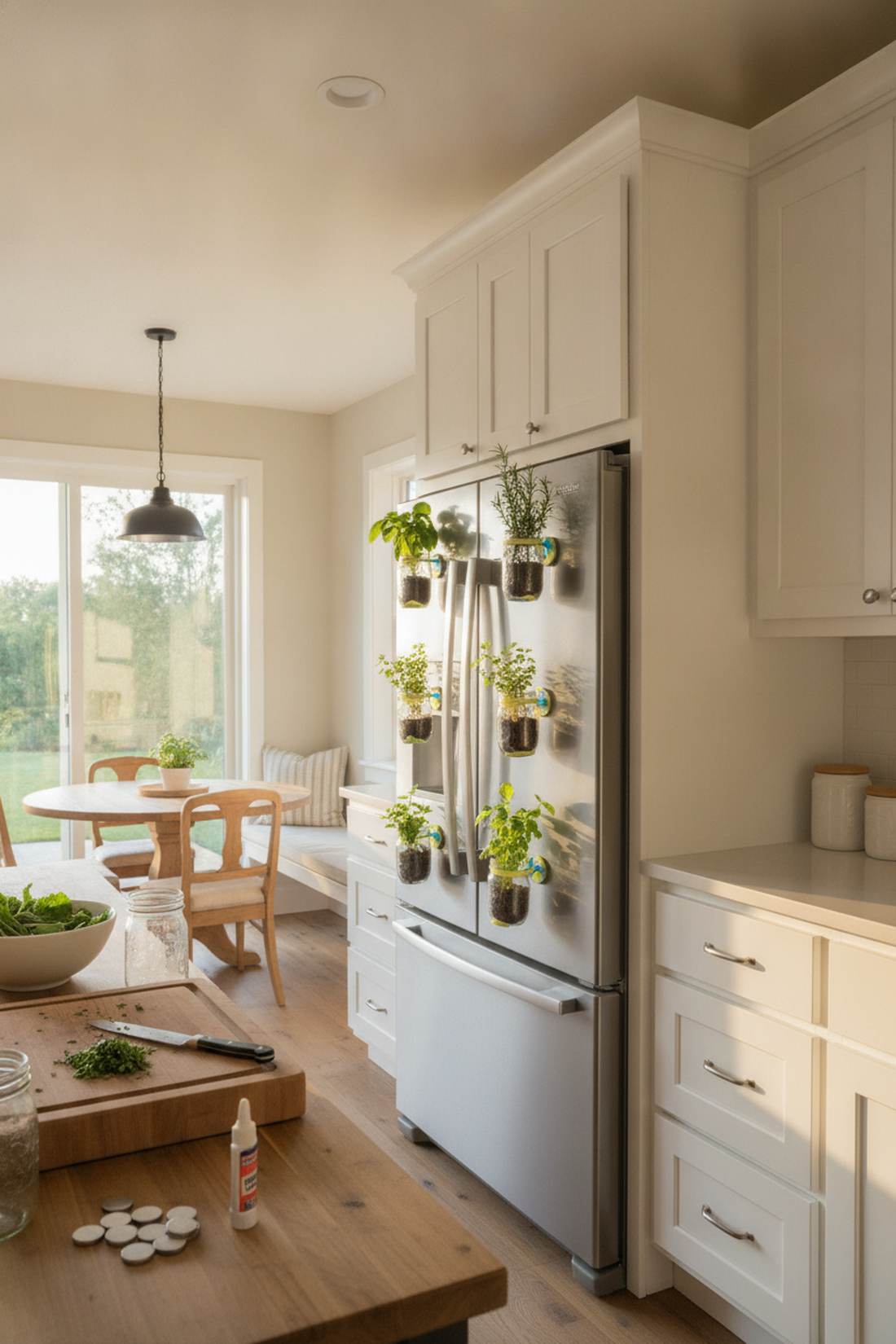 mason jar magnetic fridge garden