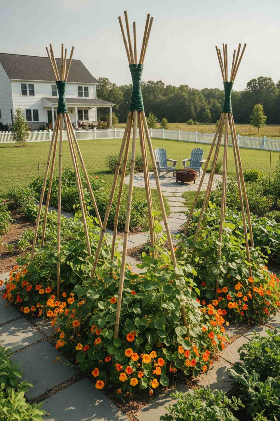 pole bean teepee structures