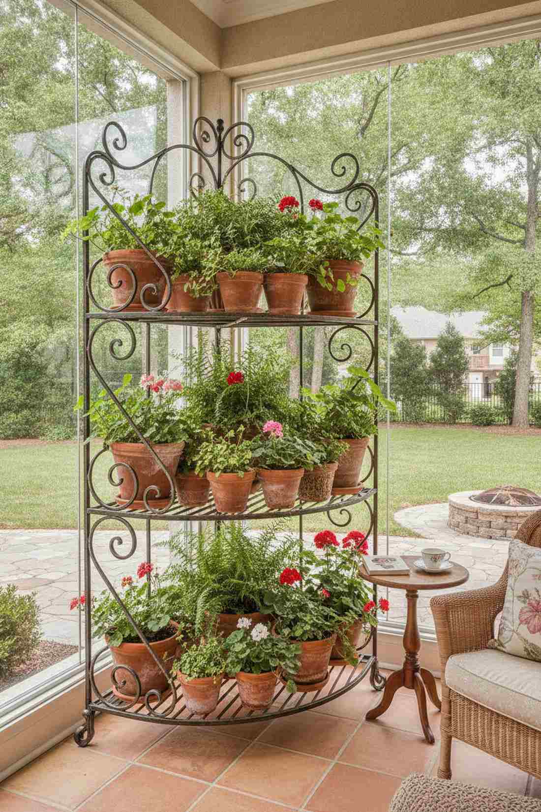 quarter circle baker rack