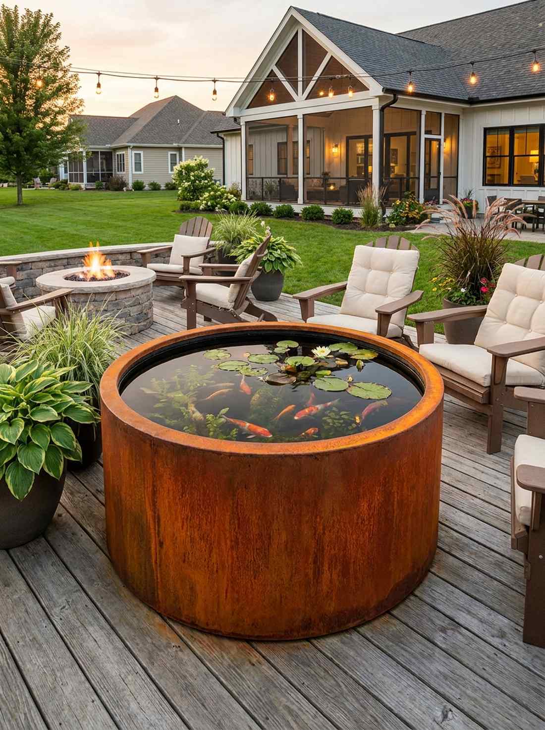 raised steel water basin