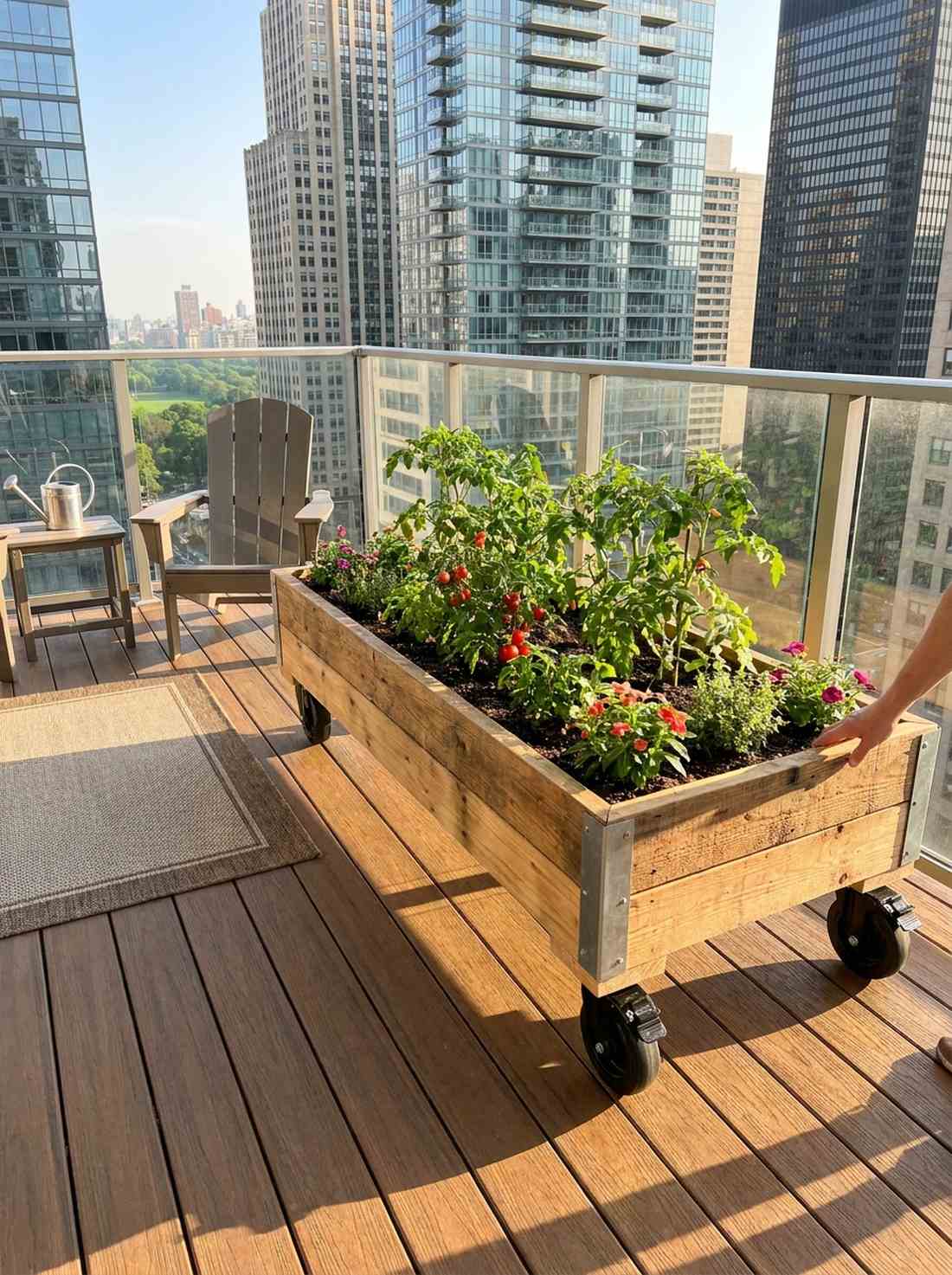 rolling mobile planter beds