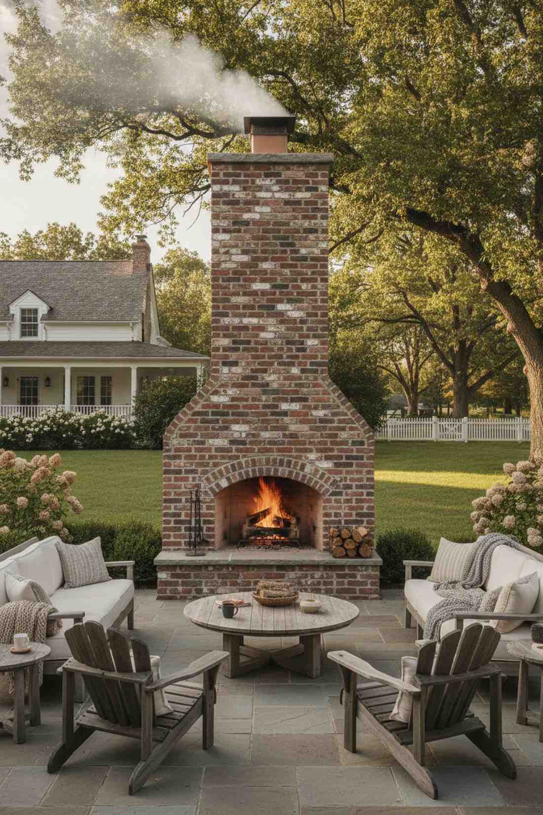 rustic wood burning chimney