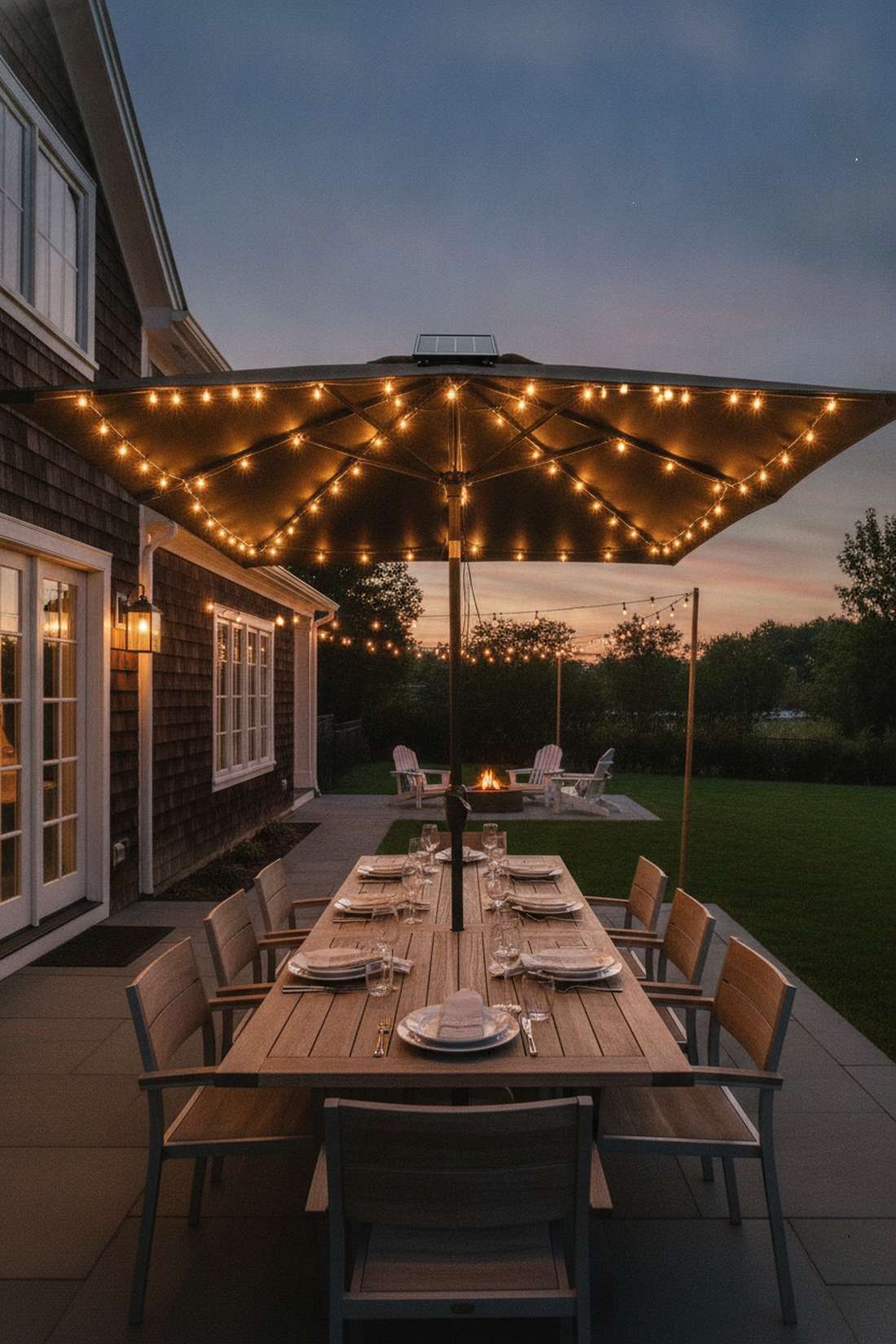 solar powered led umbrella lights