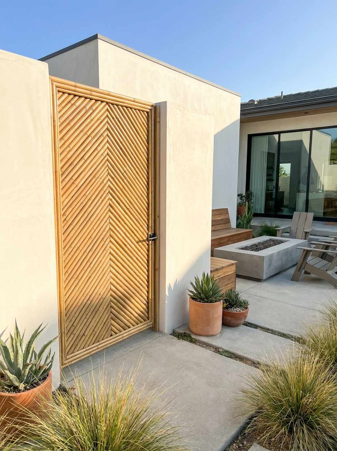 split bamboo herringbone gate