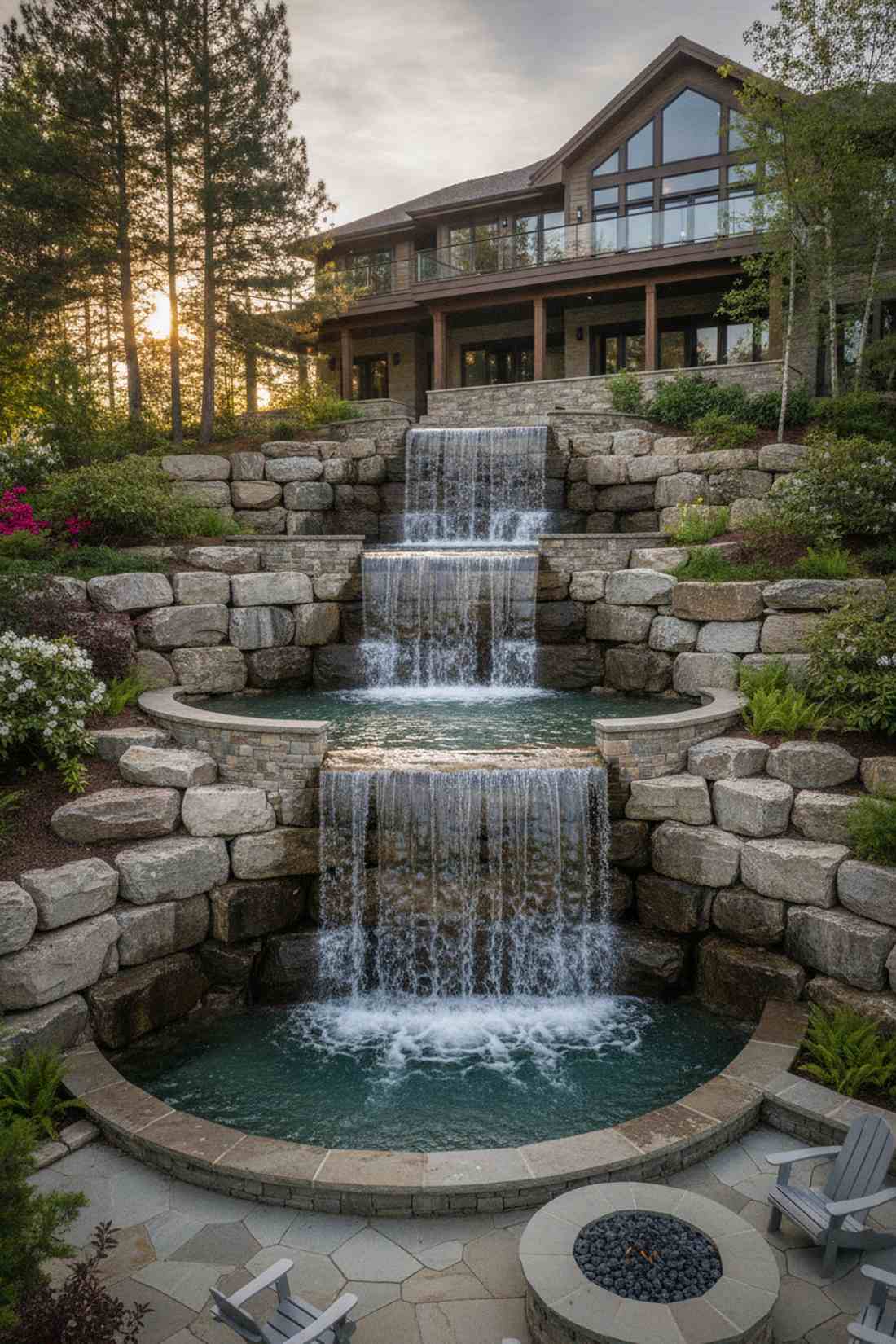split level waterfall