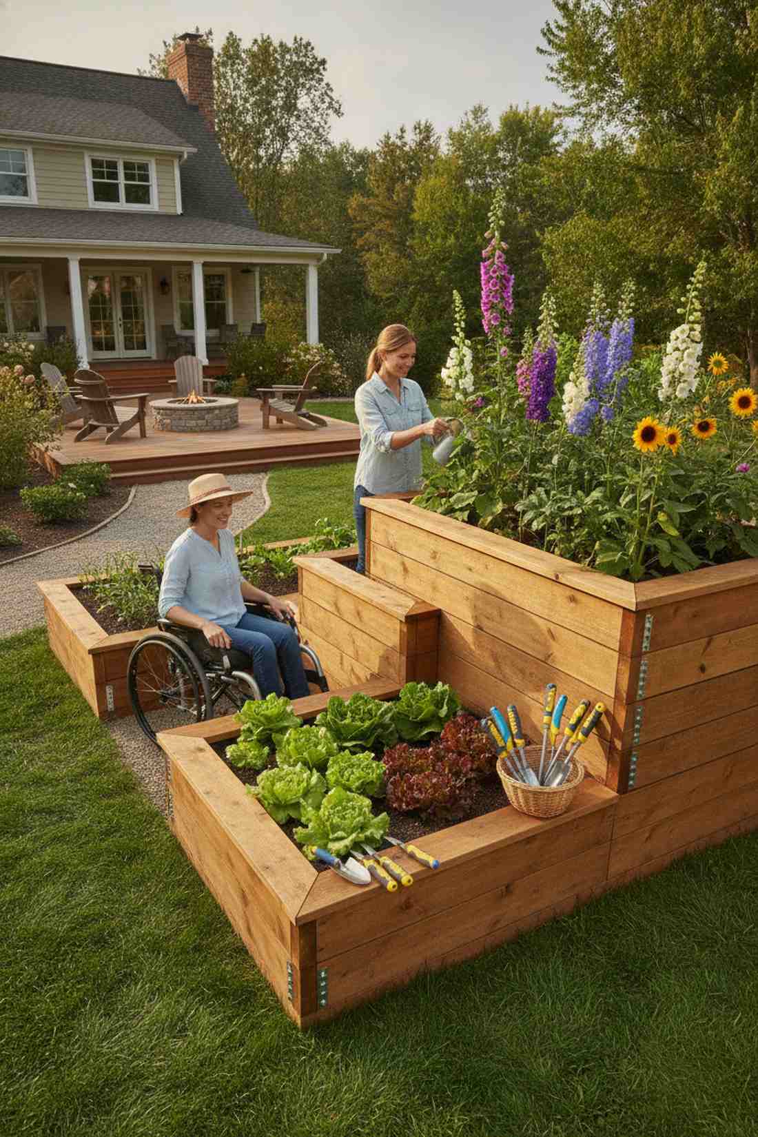 split level wheelchair bed