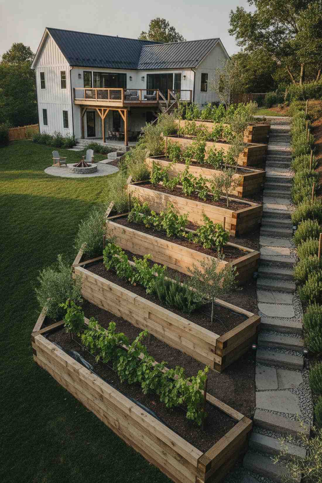 stair step hillside integration
