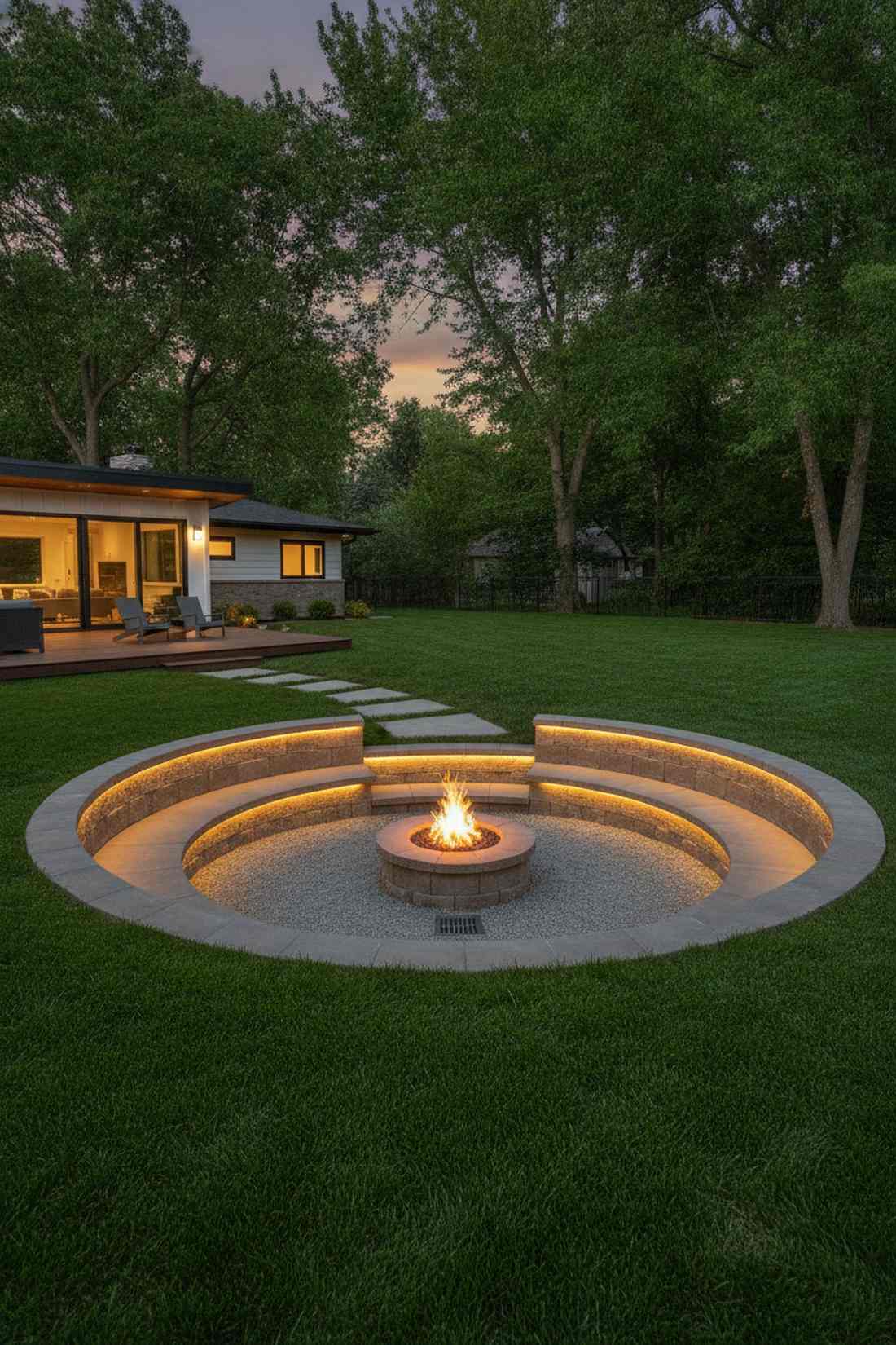 sunken conversation area