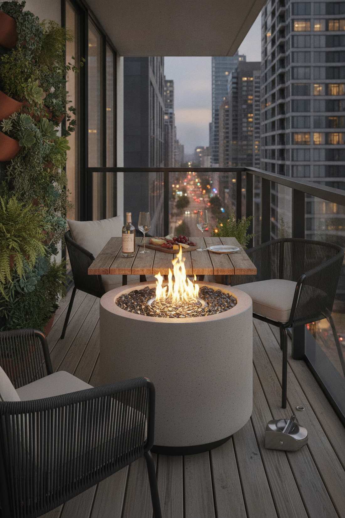 tabletop fire bowl centerpiece