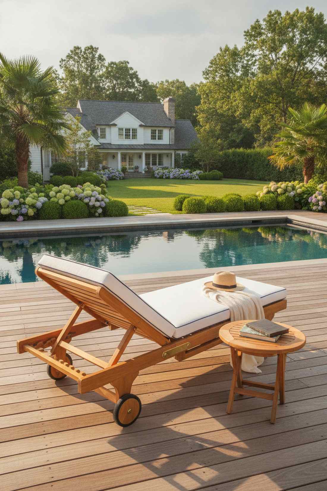 teak steamer lounge chair