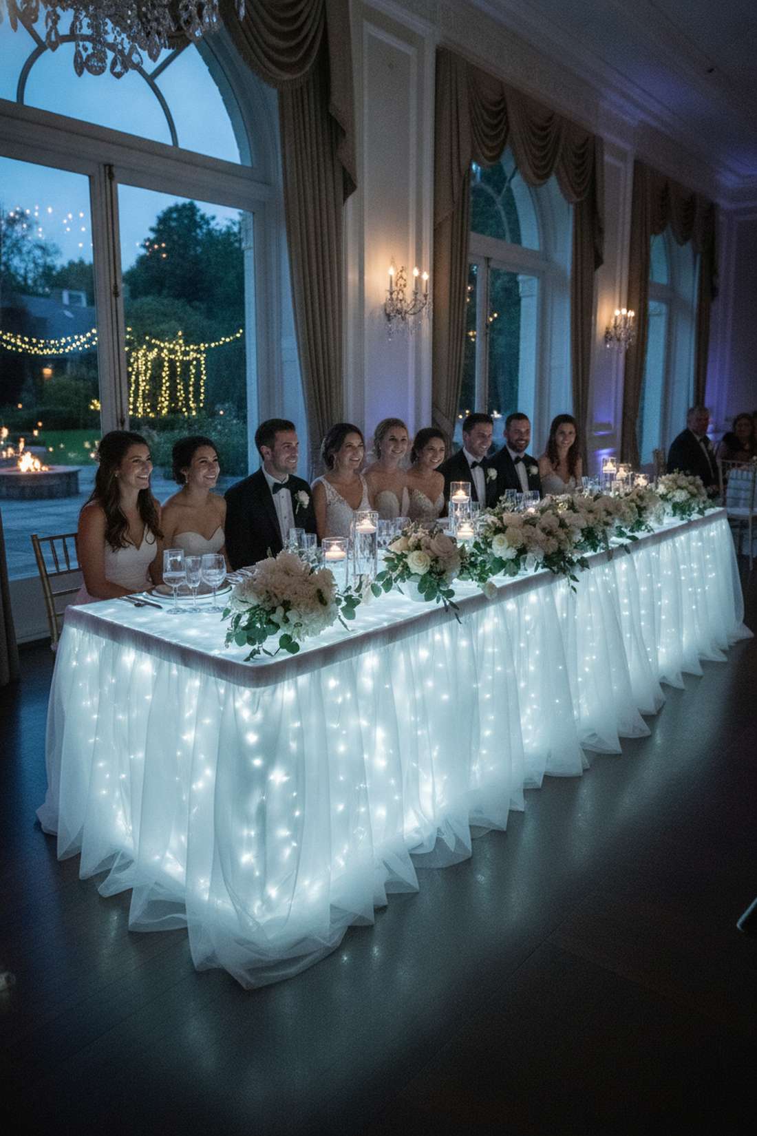 under table linen lighting