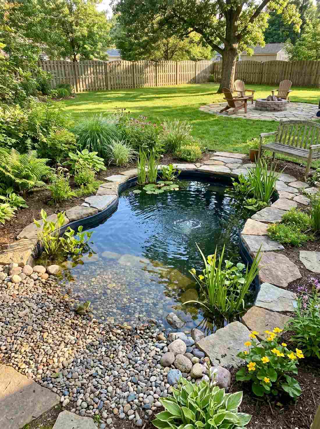 wildlife pond with shallow edges