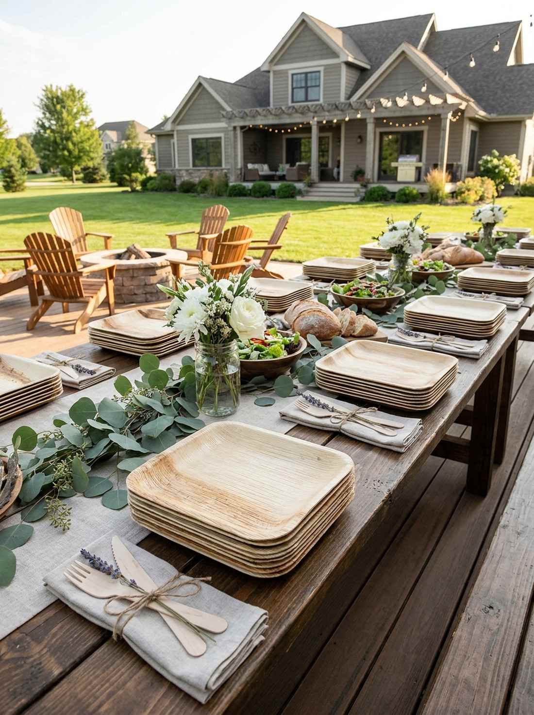 bamboo dinnerware service
