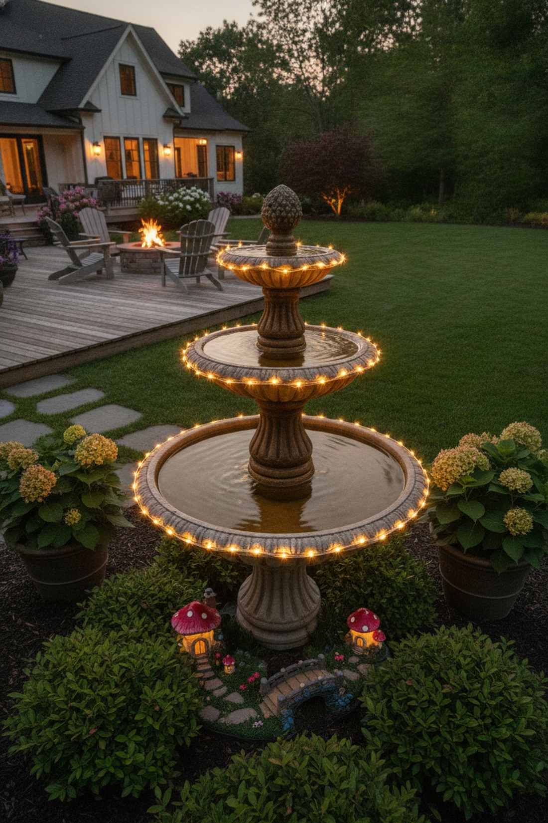 birdbath water feature accent