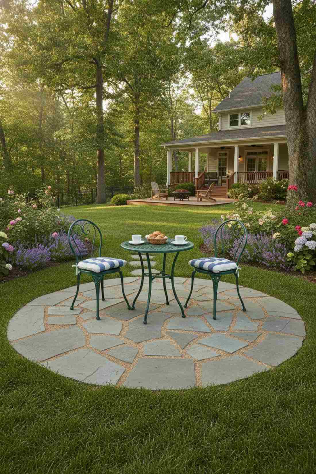bistro set on circular pad