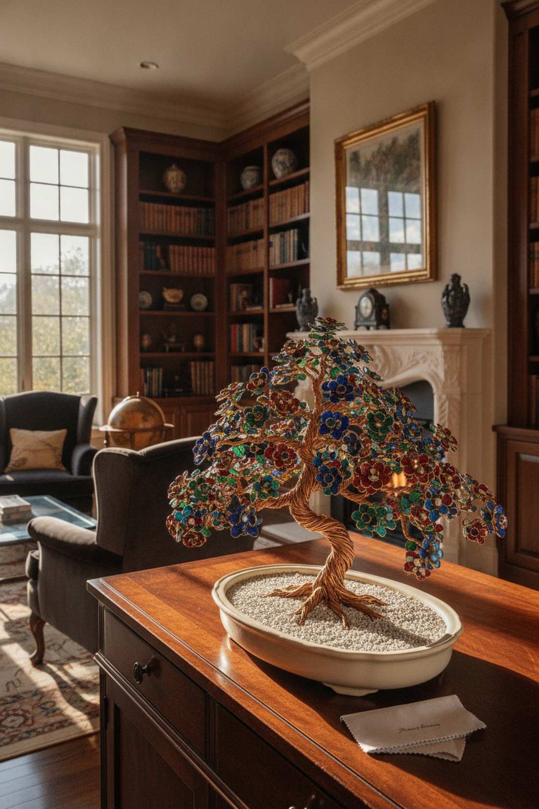 cloisonne enamel bonsai garden