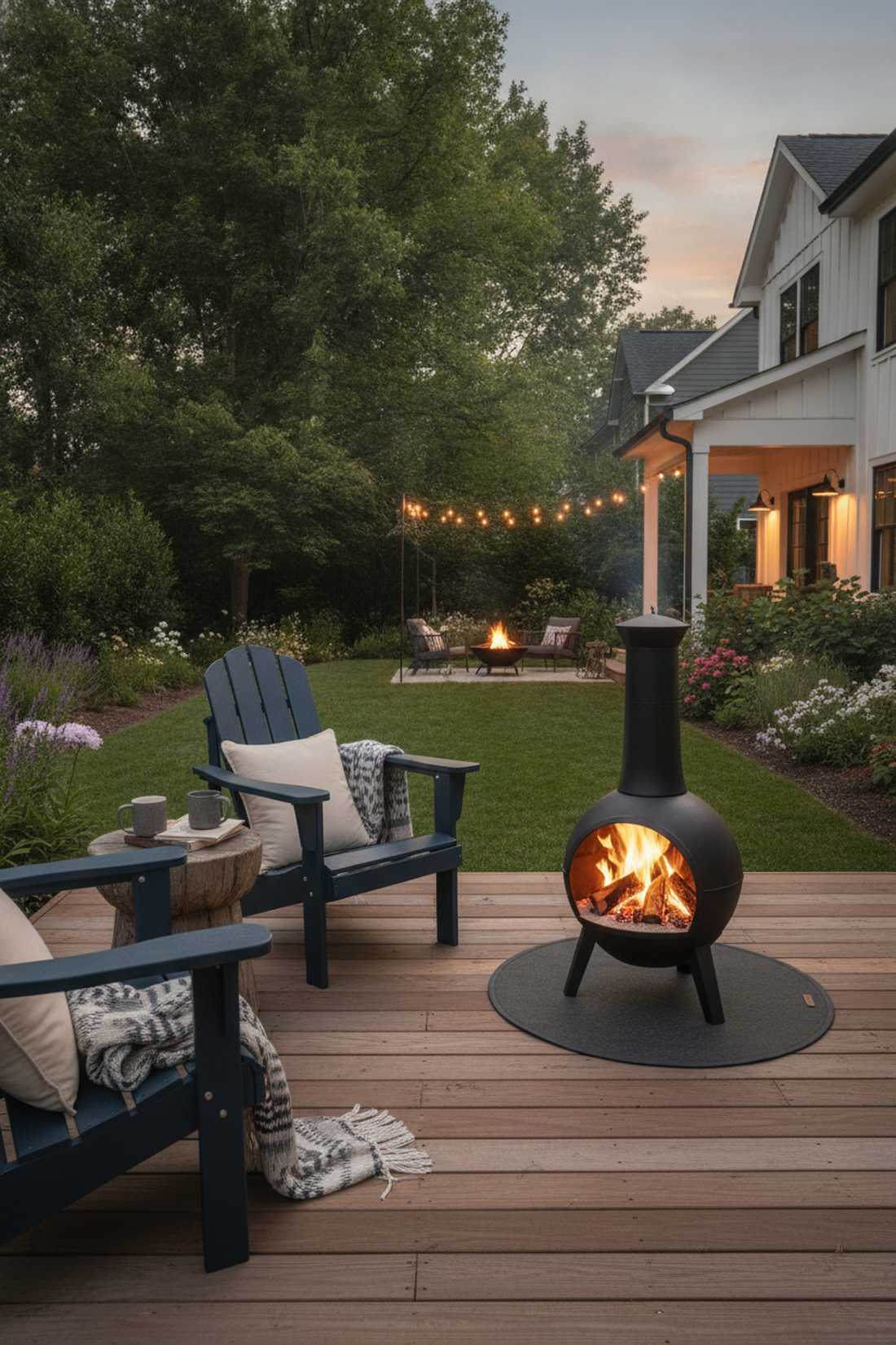compact chiminea style metal fireplace
