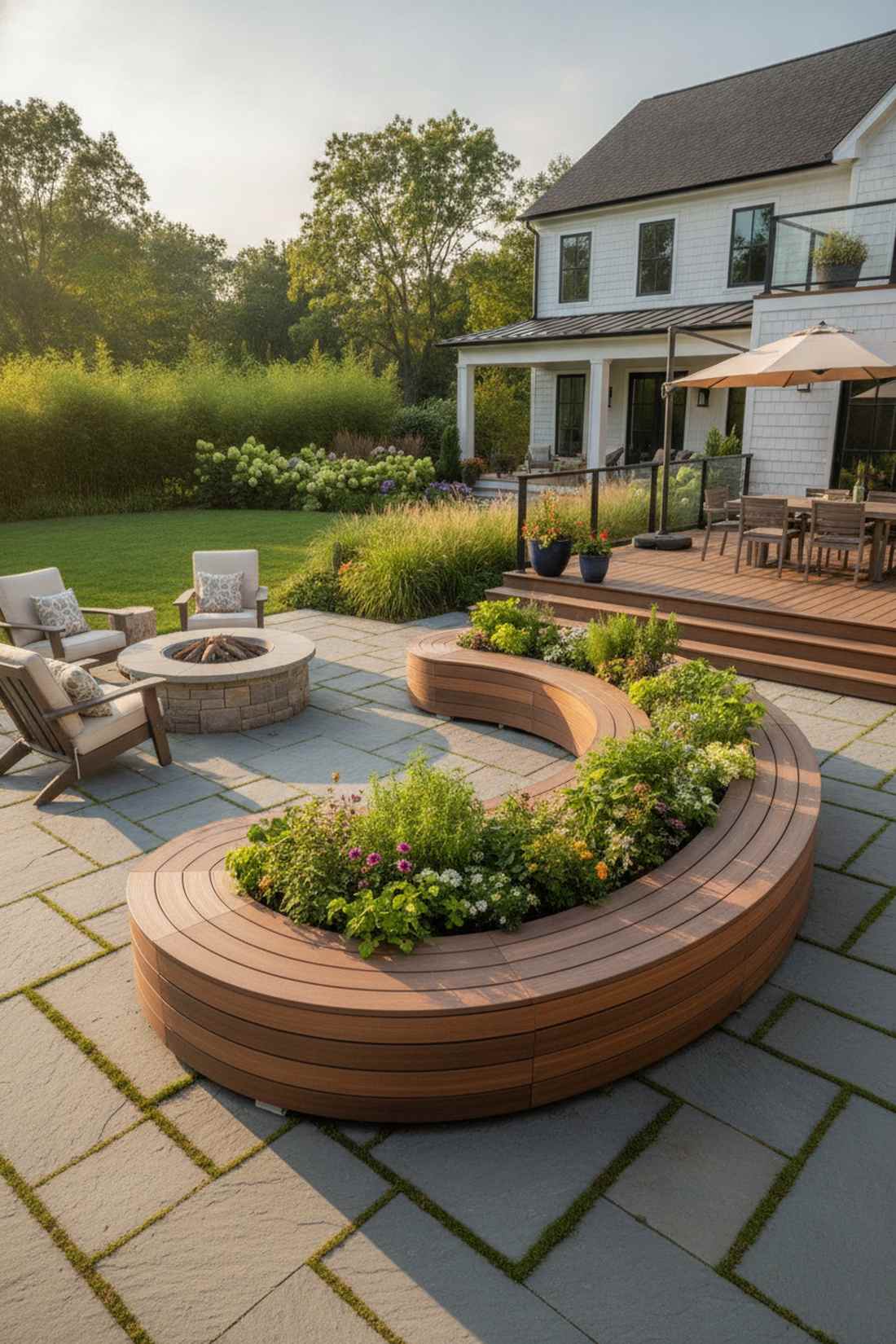 curved accessible planting table