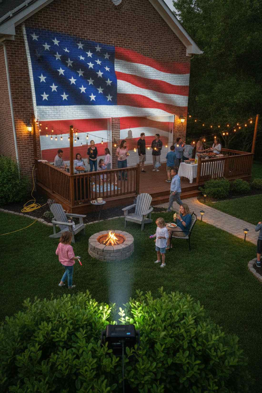 flag pattern projection lights