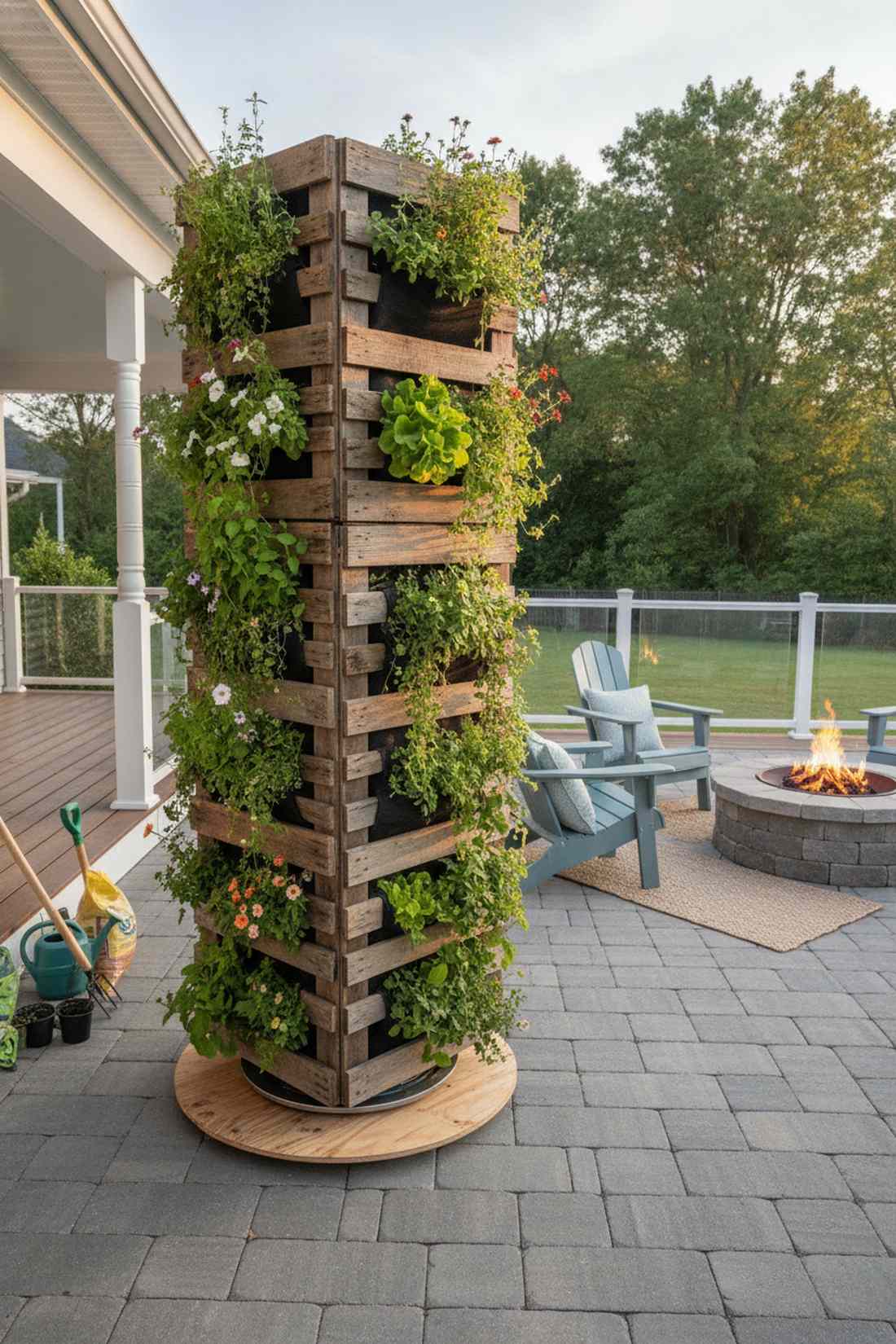 folding privacy screen planter