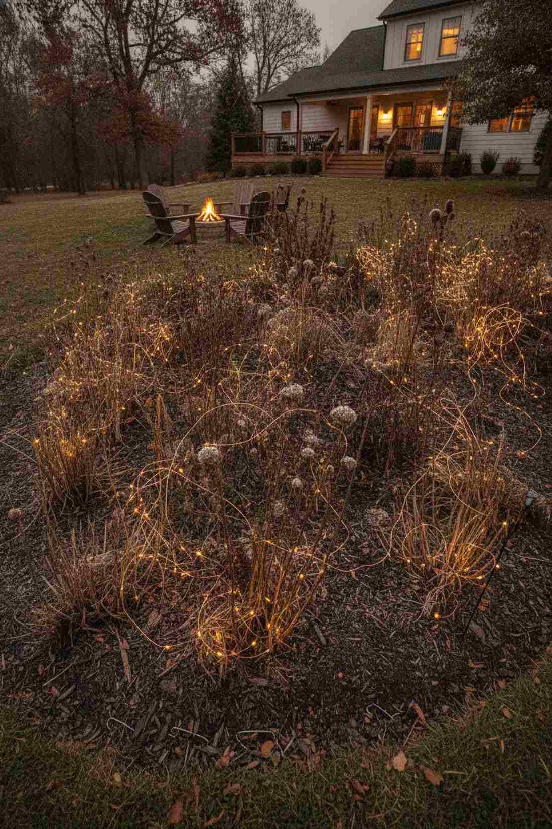 garden bed string light weaving