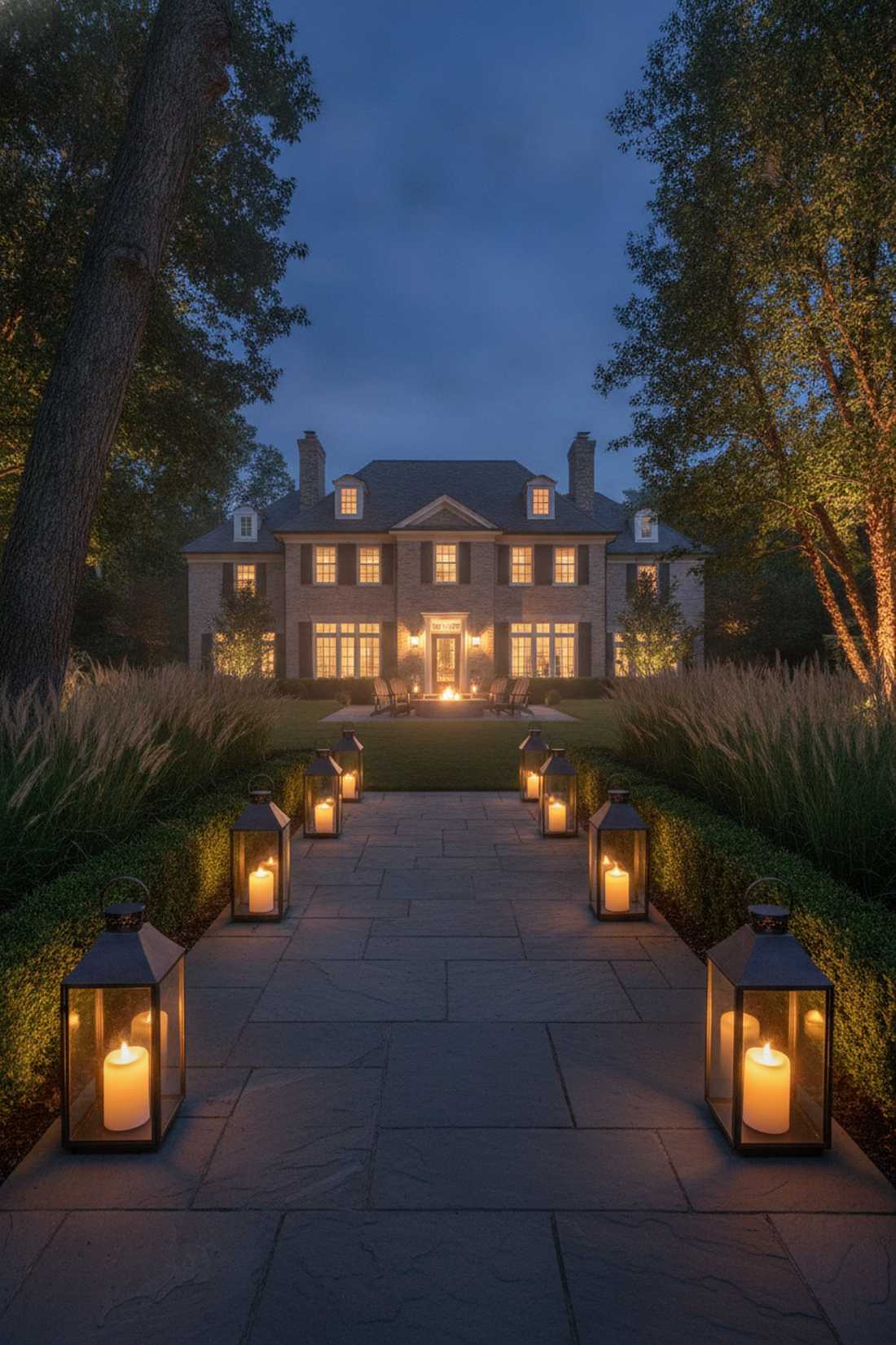garden path lantern lighting