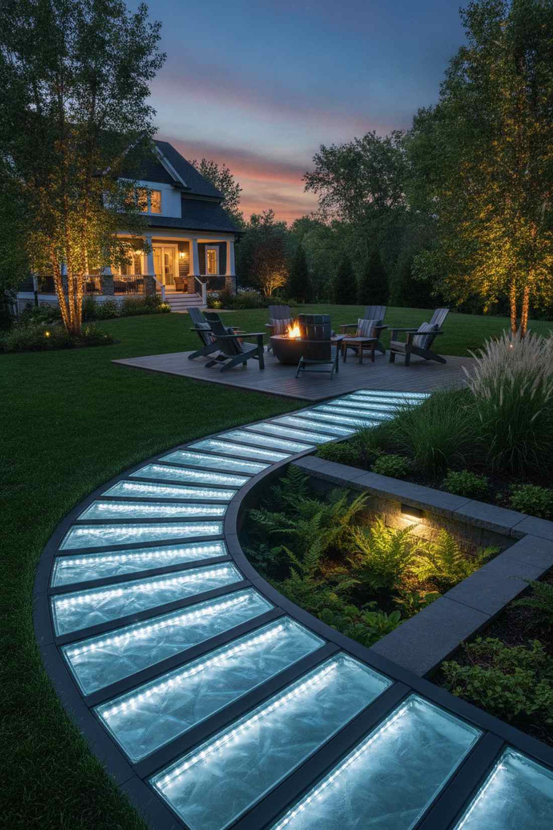 glass block stepping stones