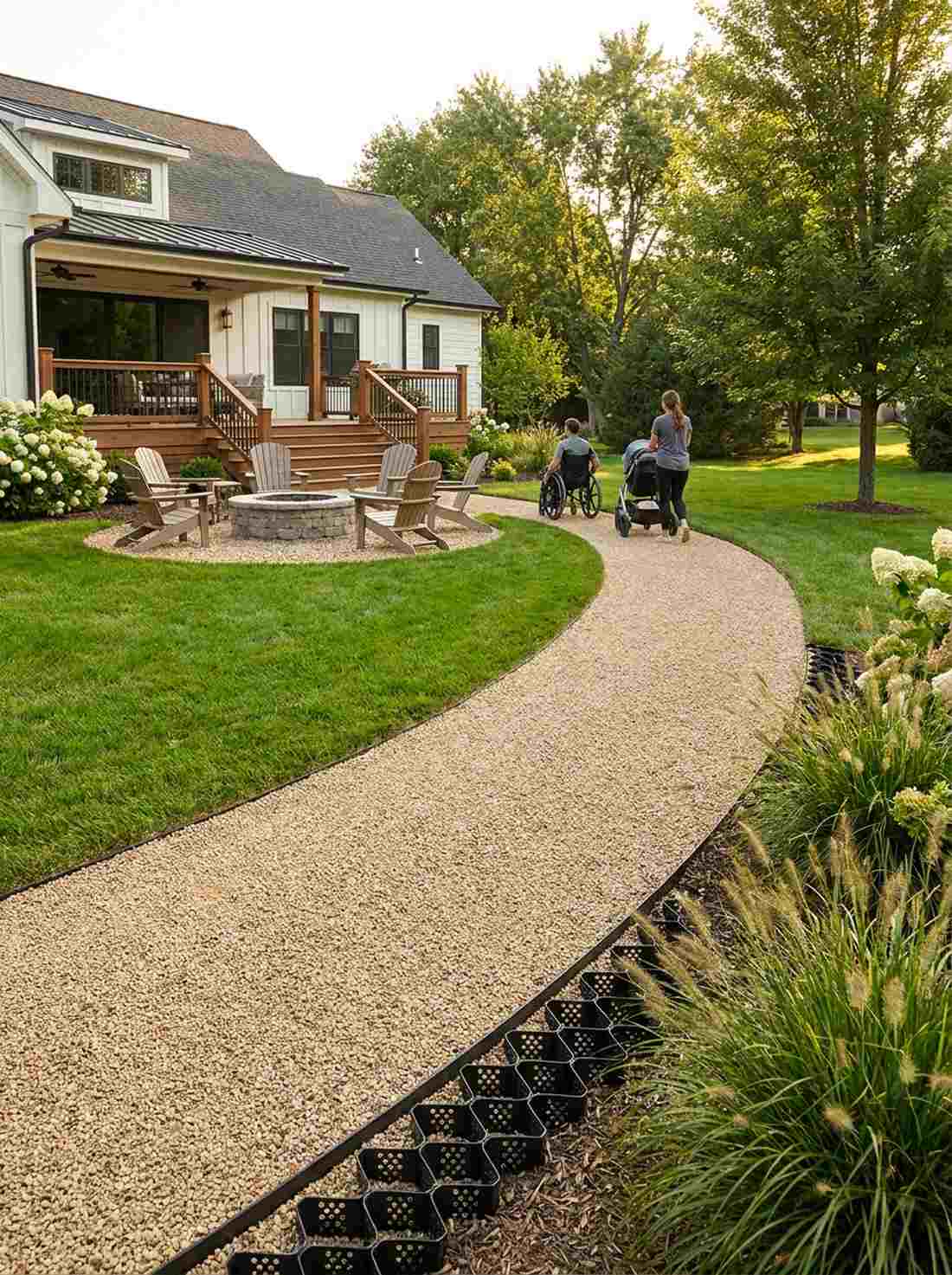 grid paver gravel walkway