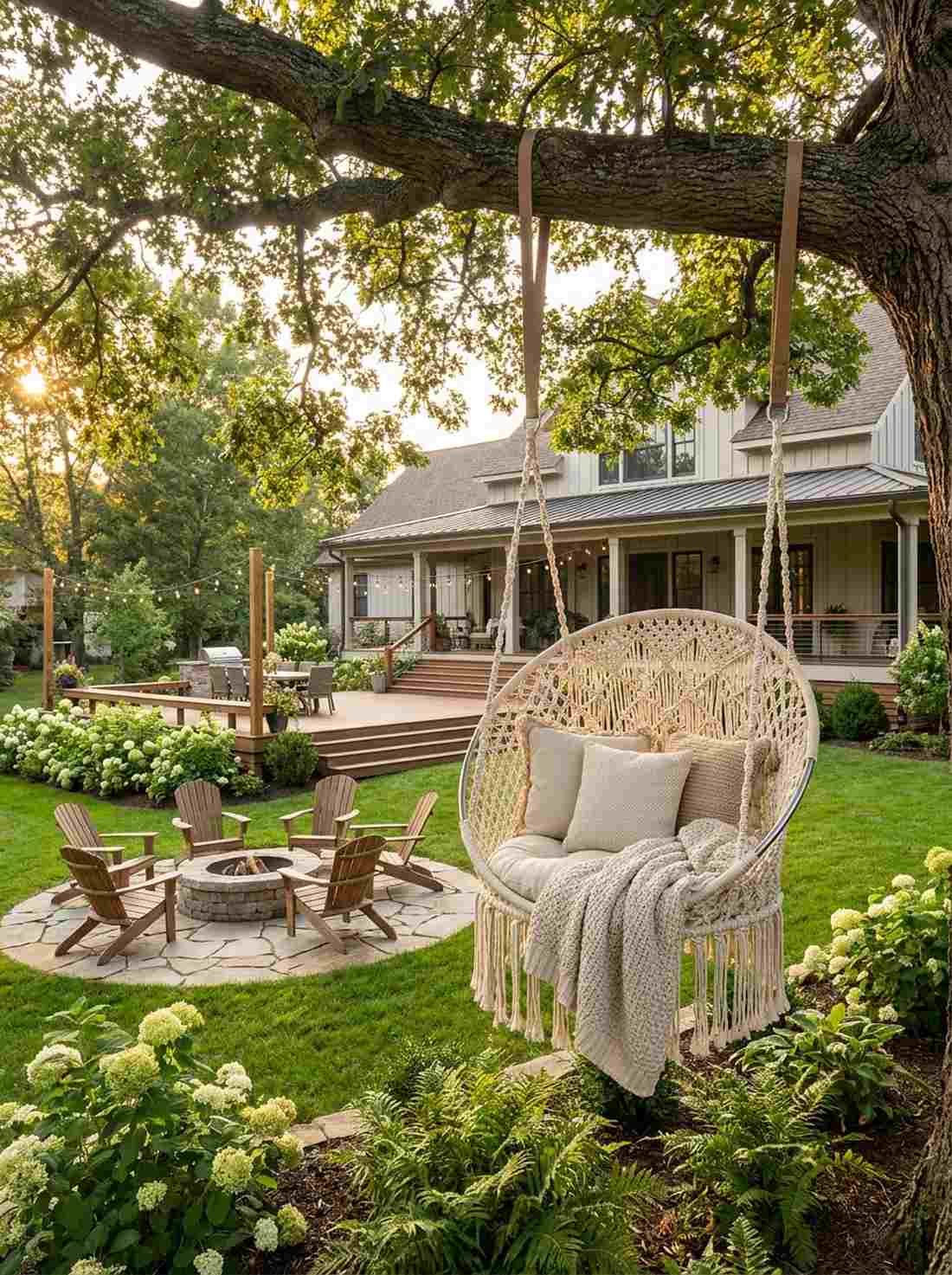 hanging macrame swing chairs