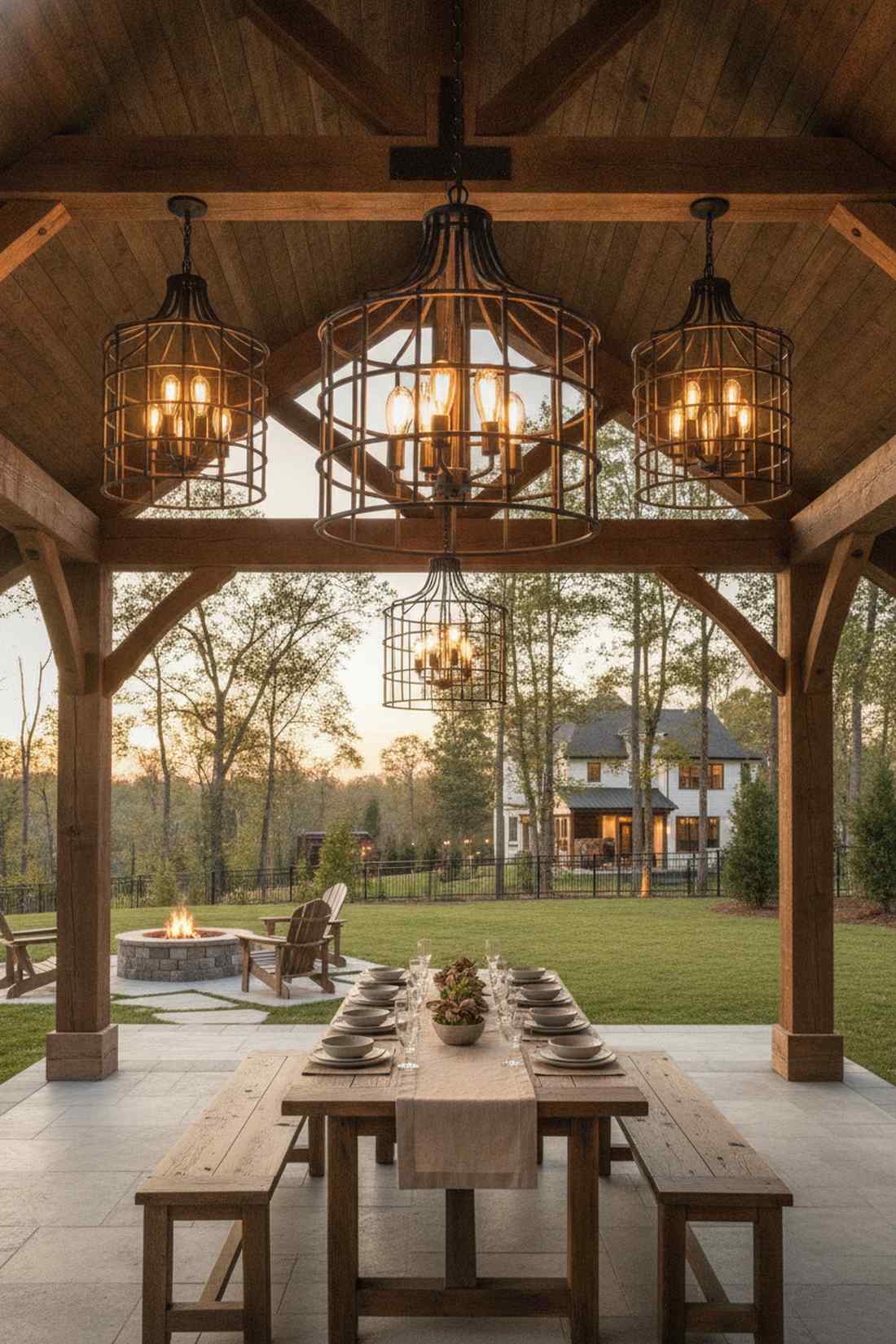 industrial cage chandeliers