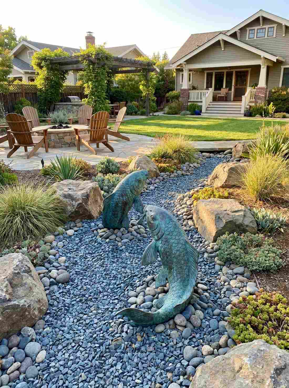 koi fish sculpture